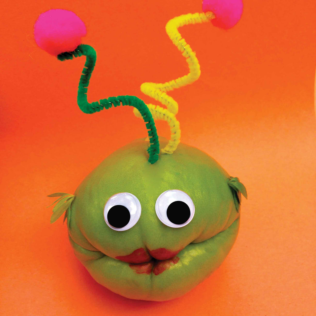 Chayote squash alien character celebrating a birthday