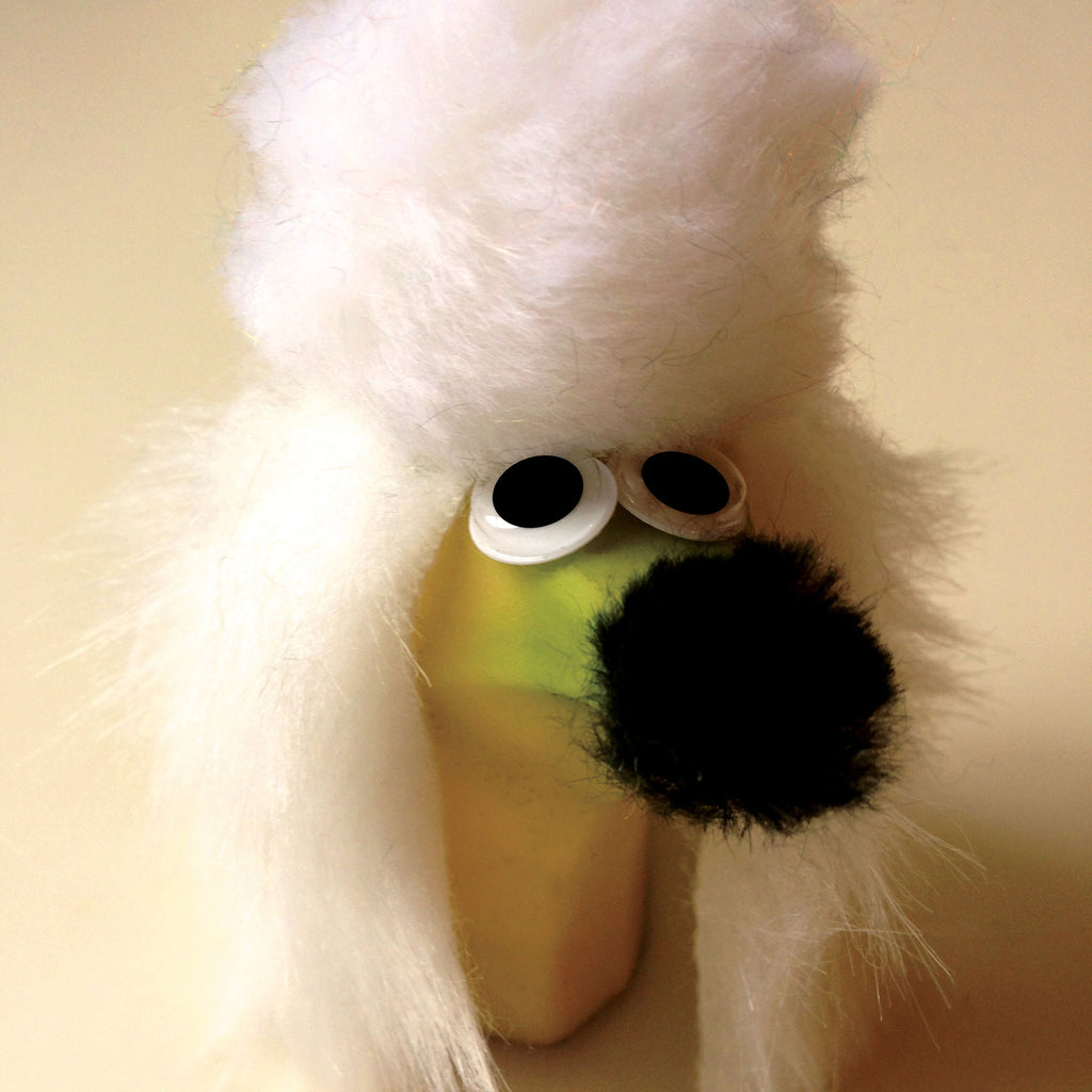 A poodle made from a banana